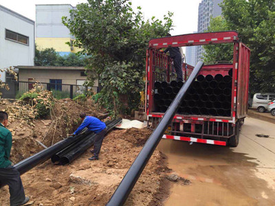 天津热浸塑钢管施工图片